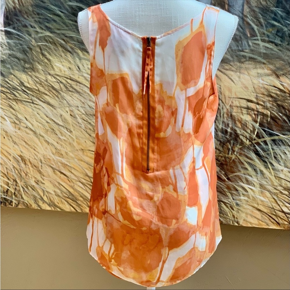 2 tops red bandana handkerchief top SZ LG and a SZ SM coral floral top zip back - Picture 9 of 13